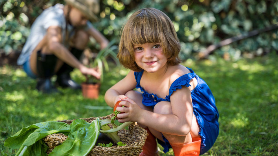Young girl gardening 