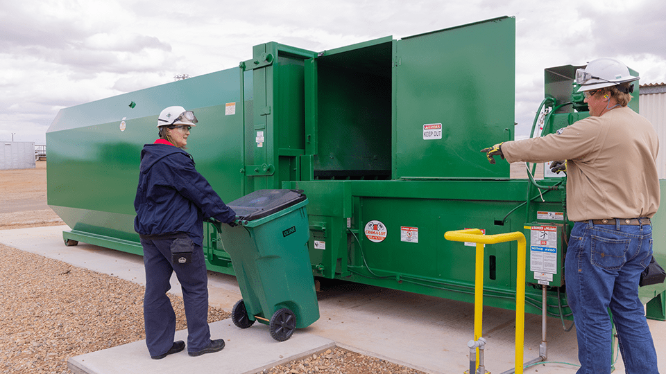 Plant workers recycle